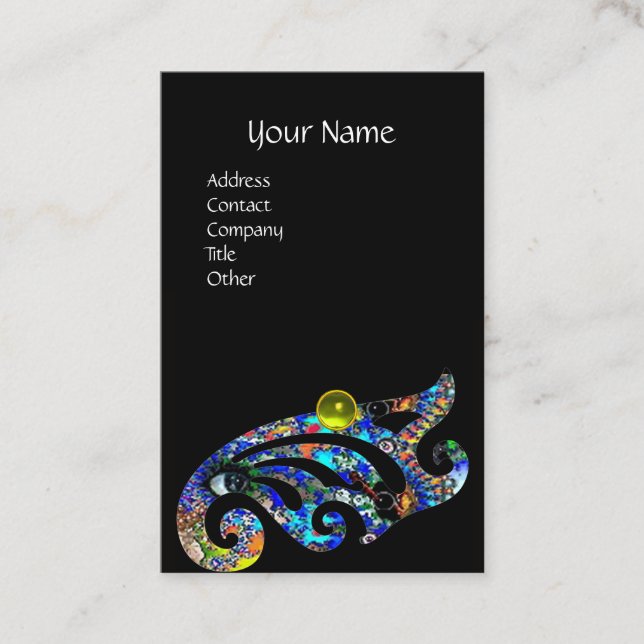 EPHEMERAL Beauty Salon Spa,Makeup Artist Topaz Gem Business Card (Front)