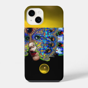 EPHEMERAL,BEAUTY WITH MASK Yellow Topaz Gem iPhone 14 Case