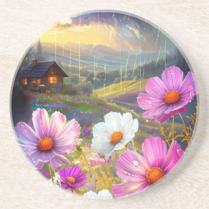 Ephemeral Bloom: A Symphony of Rain and Light Coaster