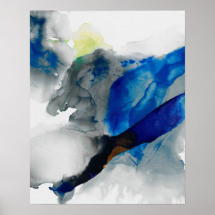 Ephemeral - Blue & Grey Poster