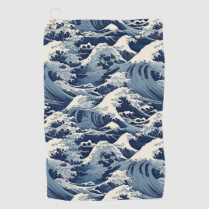 Ephemeral Crests: Hokusai Waves Reimagined Golf Towel