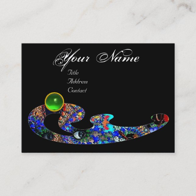 EPHEMERAL EMERALD Beauty ,Salon,Spa,Makeup Artist Business Card (Front)