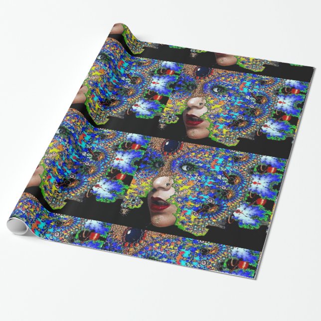 EPHEMERAL FRACTAL MASK WRAPPING PAPER (Unrolled)