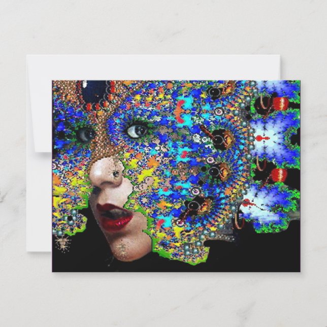 EPHEMERAL halloween masquerade ball, blue mask Announcement (Front)