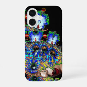 EPHEMERAL Lady With Fractal Mask Black Blue iPhone 16 Case