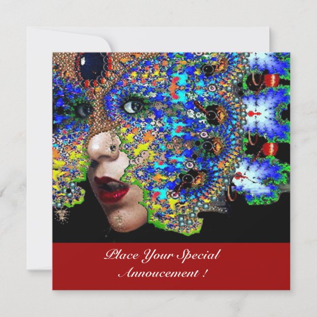 EPHEMERAL Mardi Gras Masquerade Ball ,Blue Mask Announcement (Front)