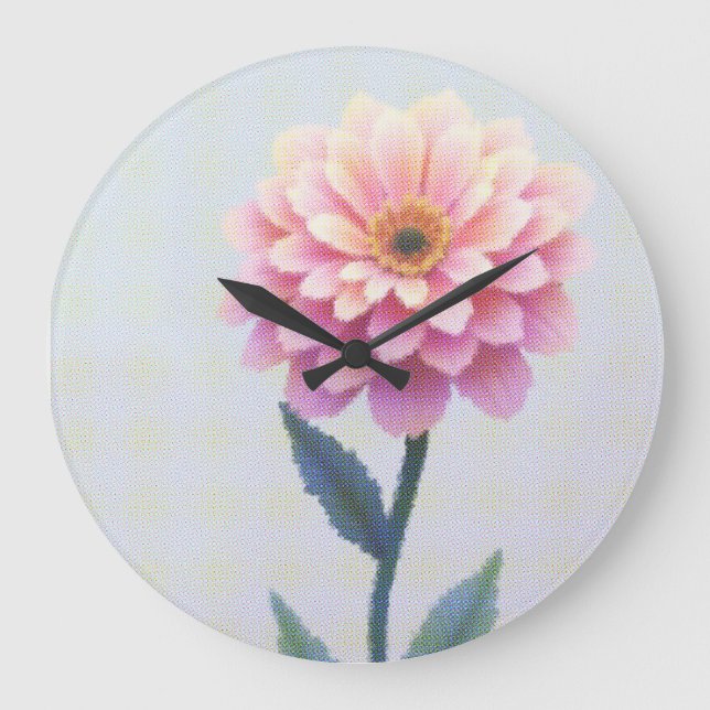 Ephemeral Petal Sketch Large Clock (Front)