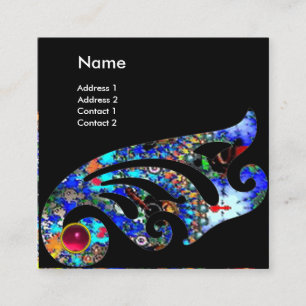 EPHEMERAL RUBY / Beauty Salon, Spa, Makeup Artist Square Business Card