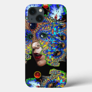 EPHEMERAL/ WOMAN WITH COLORFUL FRACTAL MASK iPhone 13 CASE