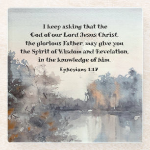 Ephesians 1:17 Spirit of Wisdom and Revelation Glass Coaster