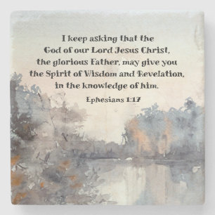 Ephesians 1:17 Spirit of Wisdom and Revelation Stone Coaster