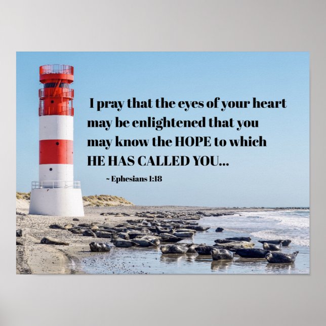 Ephesians 1:18 I Pray you may know the HOPE Poster (Front)