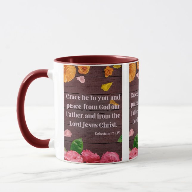 Ephesians 1:2 KJV Bible Scripture Pic Two-Tone Mug (Left)