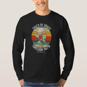 Ephesians 28 Bible Verse Saved By Grace Retro  Hum T-Shirt