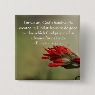 Ephesians 2:10 15 cm square badge