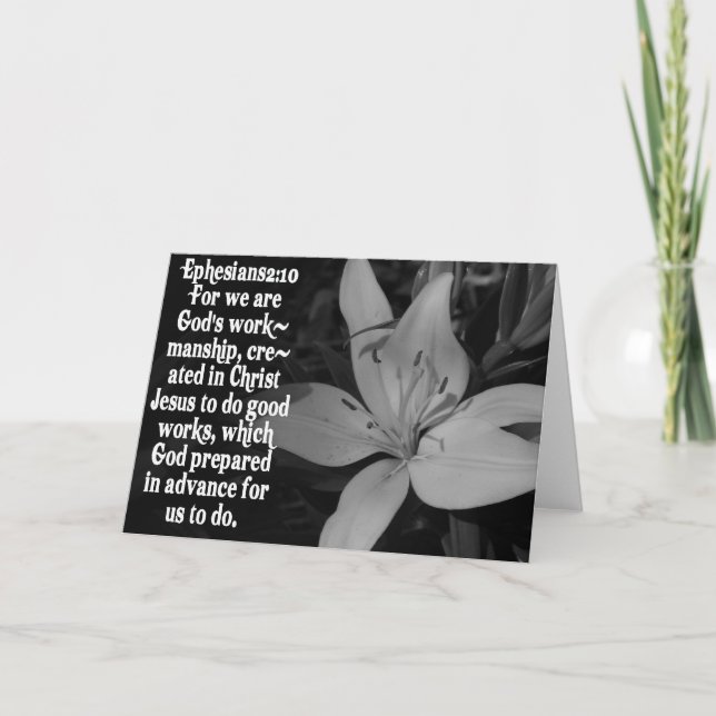 EPHESIANS 2:10 BIBLE SCRIPTURE QUOTE CARD (Front)