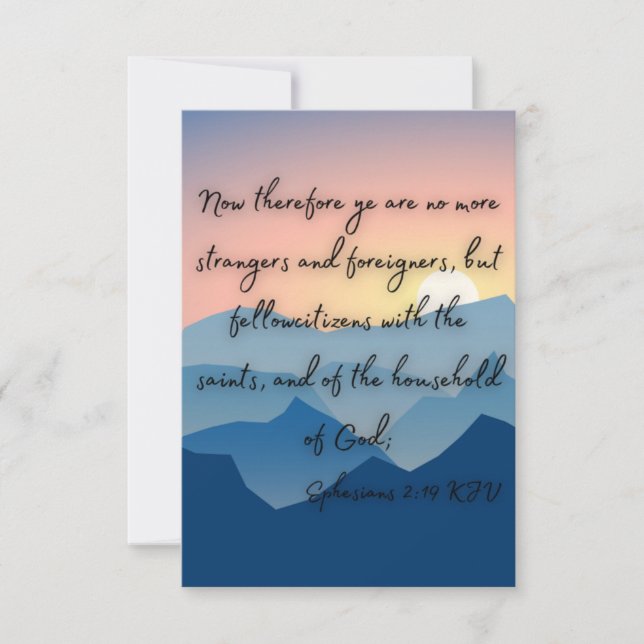 Ephesians 2:19 KJV Bible Verse Pic Flat Greeting Card (Front)
