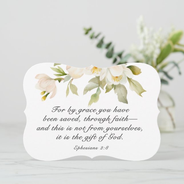 Ephesians 2:8 By Grace Bible Verse Flat Card (Standing Front)