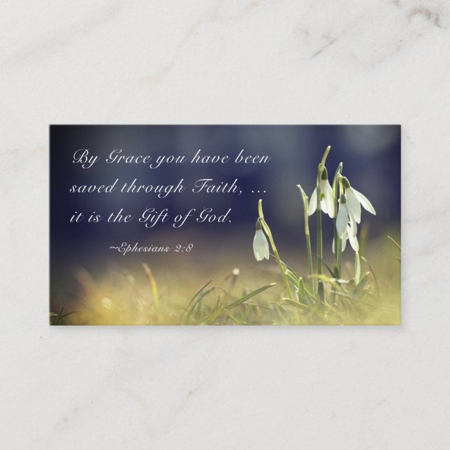 Ephesians 2:8 By Grace You Have Been Saved Bible Business Card (Front)