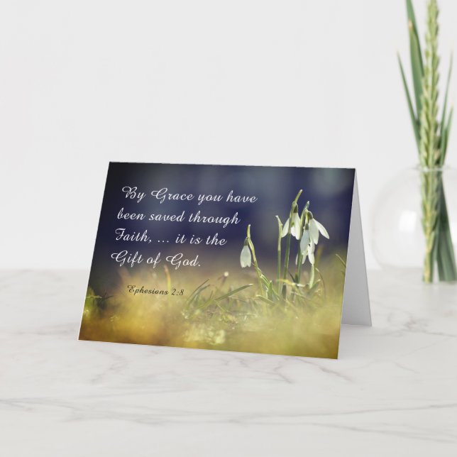 Ephesians 2:8 By Grace You Have Been Saved Bible Card (Front)