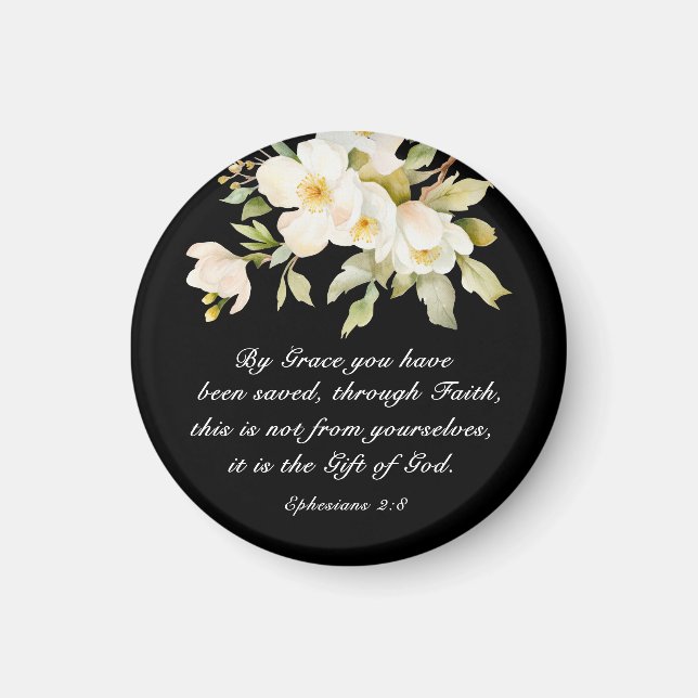 Ephesians 2:8 By Grace you have been saved Bible Magnet (Front)