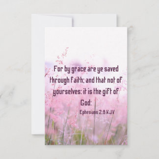 Ephesians 2:8 KJV Bible Scripture Pic Greeting Card