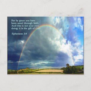 Ephesians 2:8 Rainbow Postcard