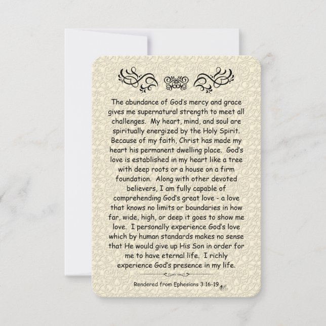 Ephesians 3:16- Scripture Note Card Scroll Back (Front)