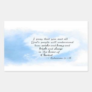 Ephesians 3:18 How wide and deep is love of Christ Rectangular Sticker