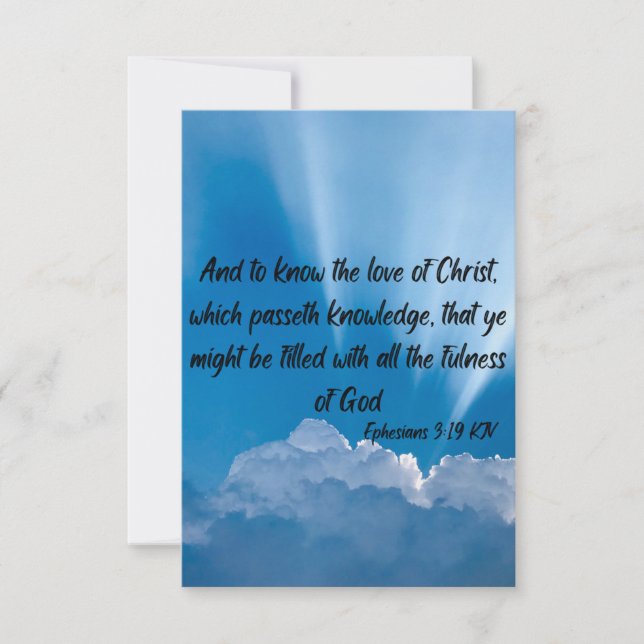 Ephesians 3:19 KJV Bible Scripture Pic Greeting Card (Front)