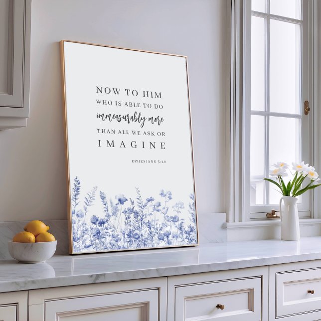 Ephesians 3:20 Chinoiserie Floral Bible Verse  Poster (Creator Uploaded)