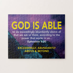 EPHESIANS 3:20 God Is Able Exceedingly Christian Jigsaw Puzzle