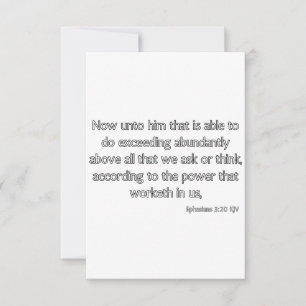 Ephesians 3:20 KJV Bible Verse Flat Greeting Card