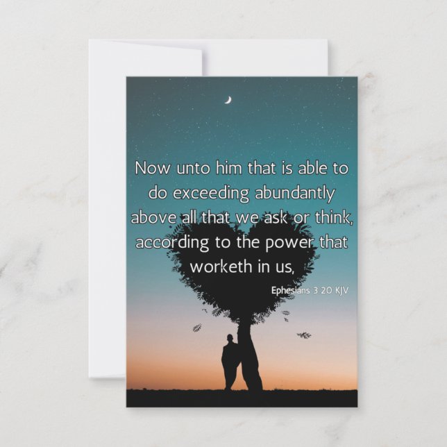 Ephesians 3:20 KJV Bible Verse Pic Flat Greeting Card (Front)
