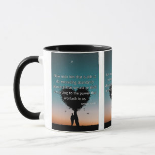 Ephesians 3:20 KJV Bible Verse Pic Two-Tone Mug