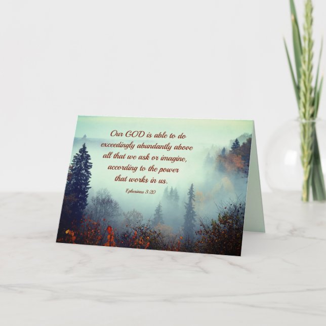 Ephesians 3:20 Our GOD is Able... Fall Forest Card (Front)