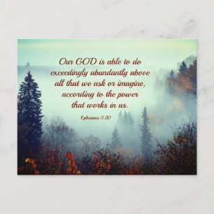 Ephesians 3:20 Our GOD is Able... Fall Forest Postcard