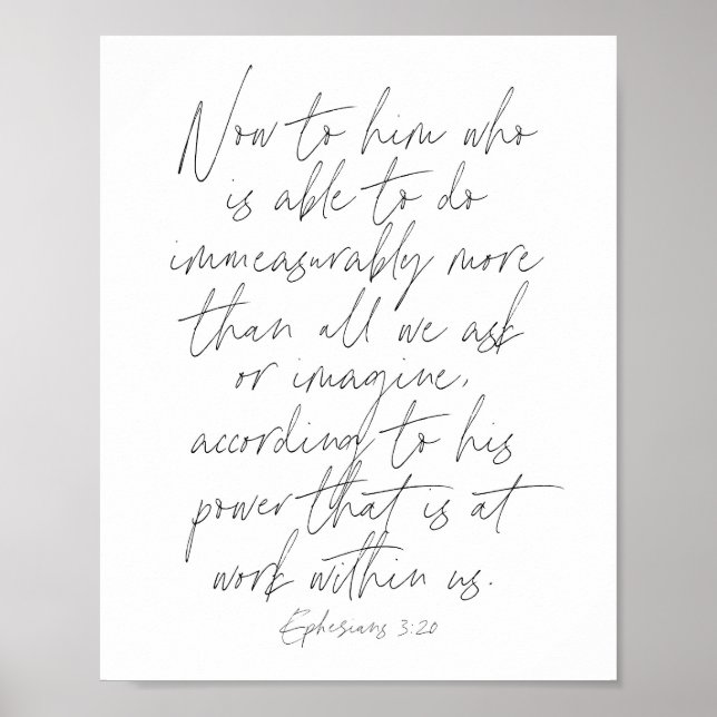 Ephesians 3:20 Script Poster (Front)