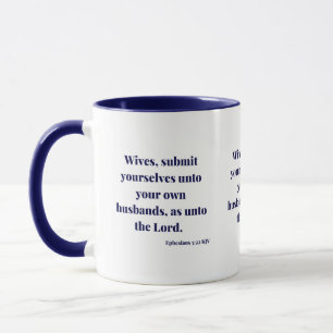 Ephesians 5:22 KJV Bible Scripture Two-Tone Mug