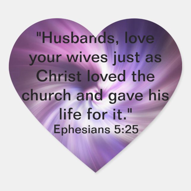 Ephesians 5:25 heart sticker (Front)