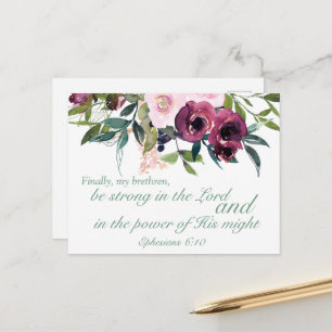Ephesians 6:10 Bible Verse Motivational Postcard