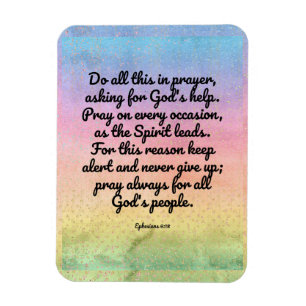 Ephesians 6:18 rainbow Bible Verse Prayer Magnet