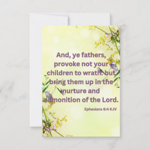 Ephesians 6:4 KJV Bible Scripture Pic Greeting Card
