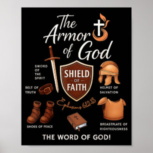 Ephesians Armor God Scripture Battle Faith Design Poster