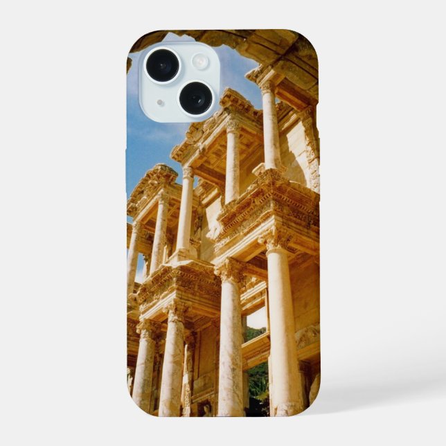 ephesus library iPhone 15 case (Back)