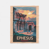 Ephesus Library of Celsus Travel Art Vintage