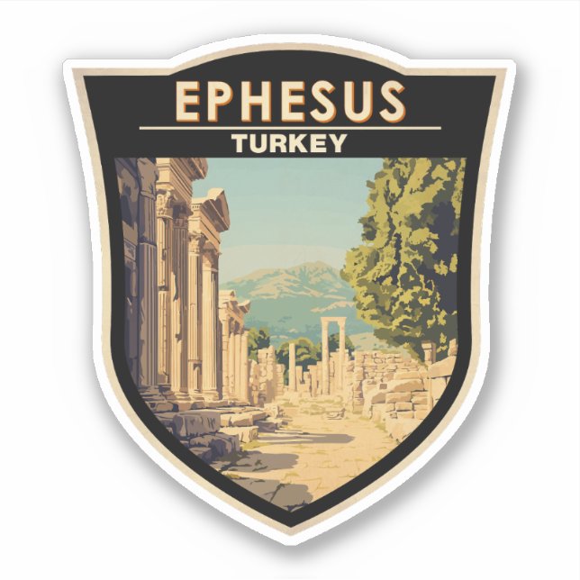 Ephesus Turkey Travel Art Vintage (Front)