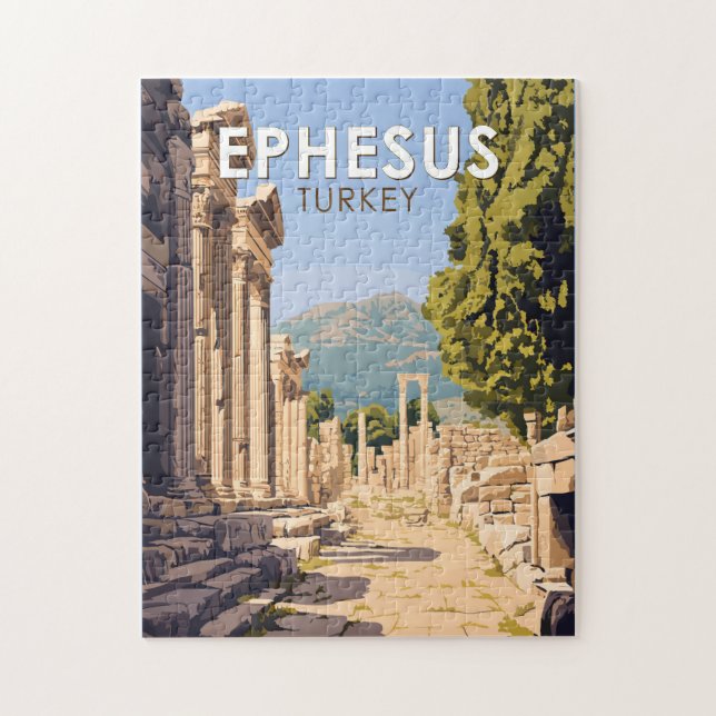 Ephesus Turkey Travel Art Vintage Jigsaw Puzzle (Vertical)