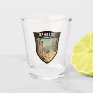 Ephesus Turkey Travel Art Vintage Shot Glass