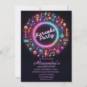 Epic 31st birthday Karaoke Party Invitation